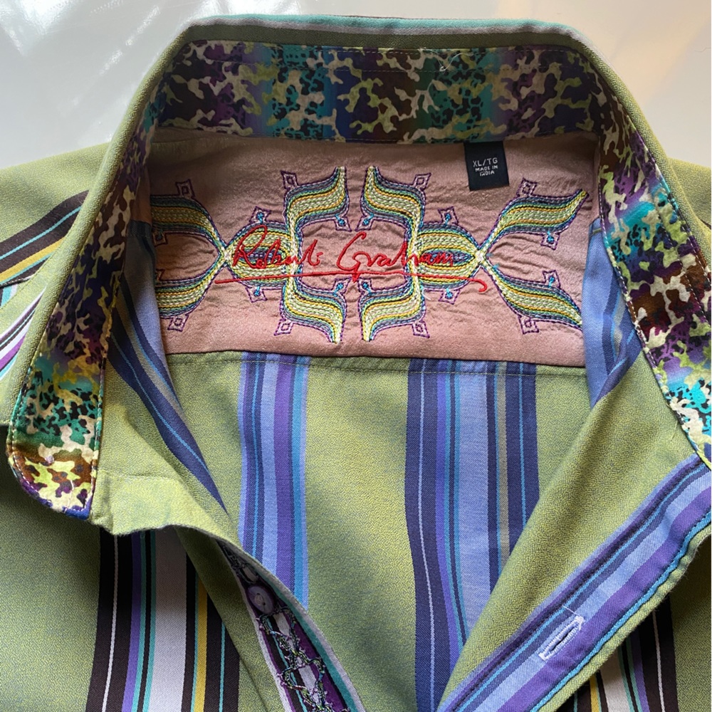Robert Graham Mens Long Sleeve Button Down Shirt - Picture 4 of 9
